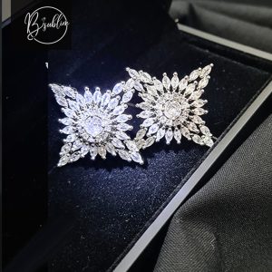 fancy earring (silver white star)