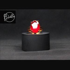 golden ring with multi color stone