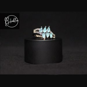 silver ring with multi color stones