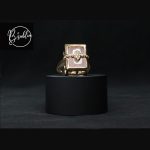 golden ring with square design