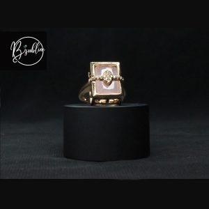 golden ring with square design