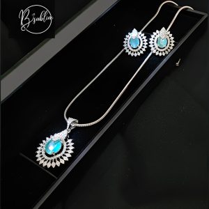 luxury set with sky blue stone