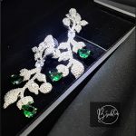 fancy earring – (floral design green)