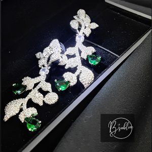 fancy earring – (floral design green)